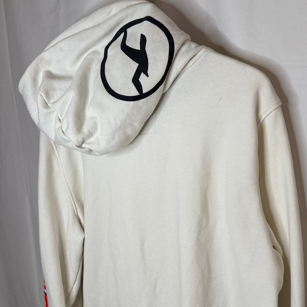 Hollister Men's Logo Pocket Hoodie Sweatshirt - White Black - Medium - Picture 4 of 14